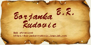 Borjanka Rudović vizit kartica